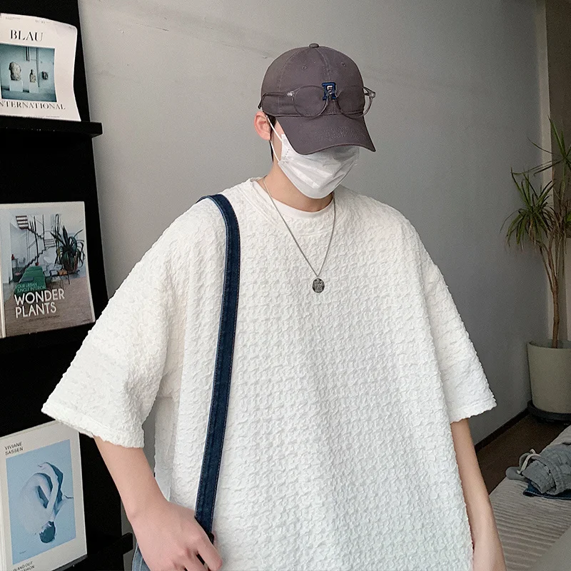 

Summer Short Sleeve T-shirt Men Fashion Oversized Vintage Tshirt Men Streetwear Hip Hop Loose O-Neck T Shirt Mens Top M-3XL