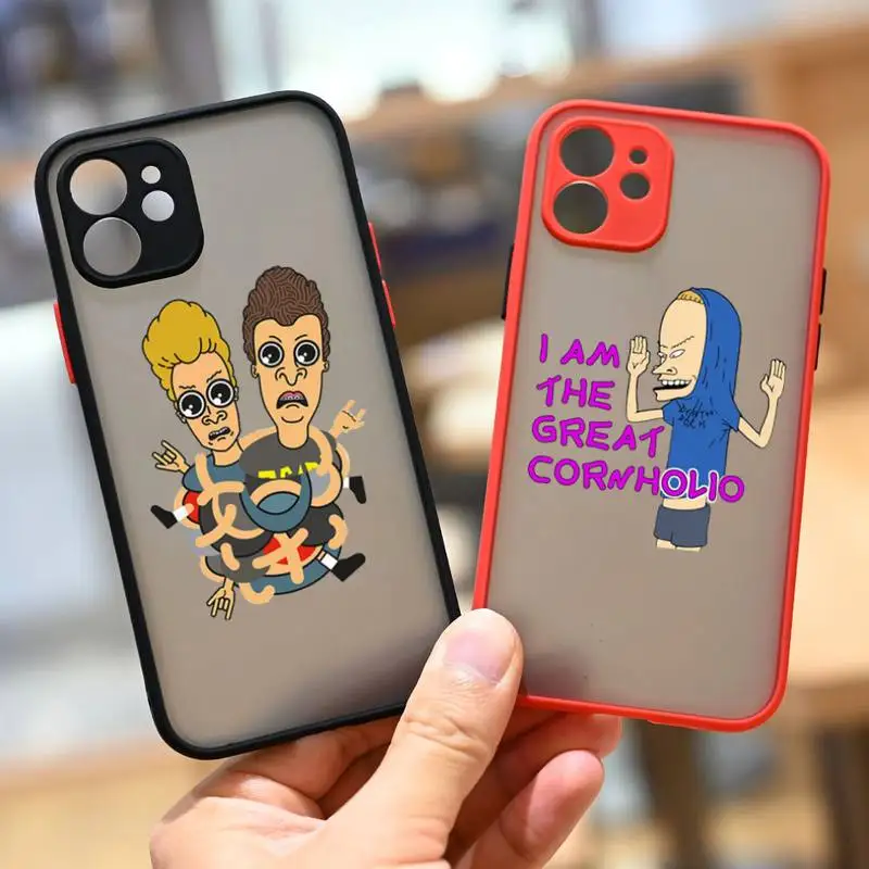 

Cartoon Beavis And Butthead Phone Case For iPhone 13 12 11 Mini Pro XR XS Max 7 8 Plus X Matte transparent Back Cover