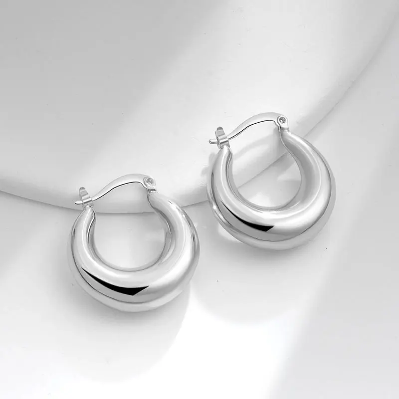 Геометрические круглые серьги-кольца