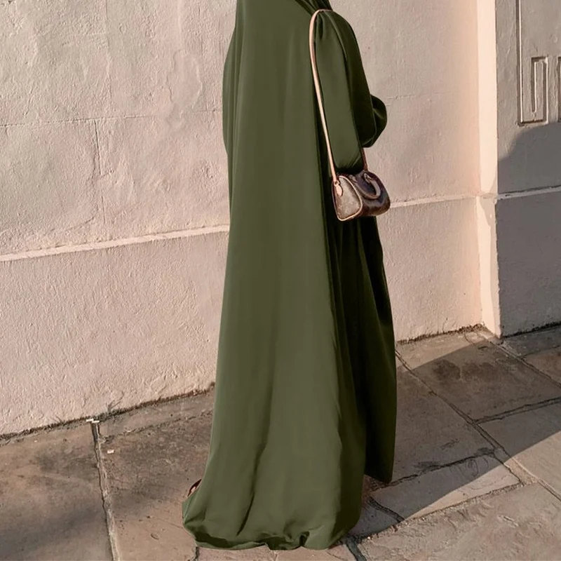 Ramadan Jilbab Hooded Dress Prayer Garment Muslim Women Modest Bigger Wide Full Cover Tie Back Head Abaya Hijab Robe Niqab Dubai