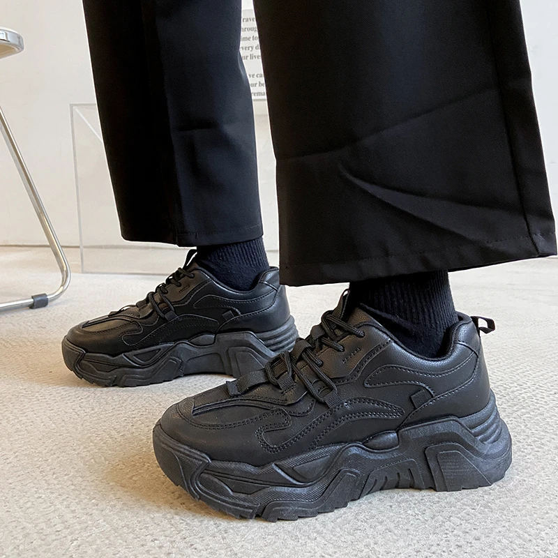 

Массивные кроссовки, Вулканизированная подошва, высокая платформа, на шнуровке, Повседневная зимняя обувь, белые