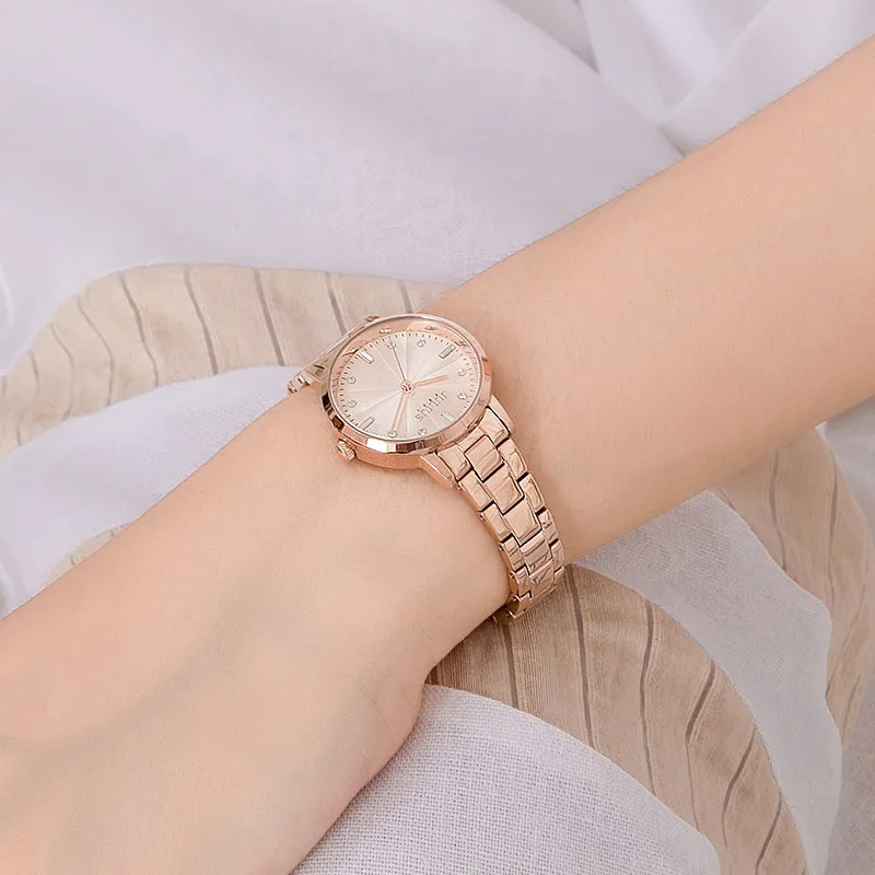 Demond Watches Zircon Elegant Women's Watch Steel Band Fashion Waterproof Student Quartz Watch Relojes Para Mujer Gold Color enlarge
