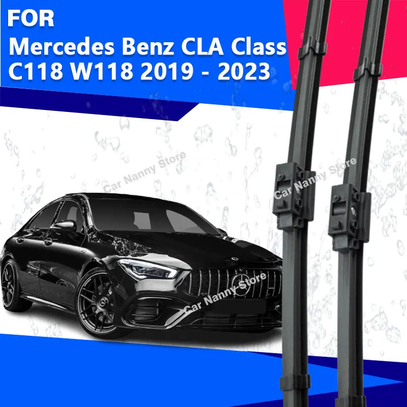 Фото Щетки лобового стекла для Mercedes Benz CLA Class C118 W118 2019-2023 Автомобильные дворники с резиновой полосой стеклоочистителя 2020 2021 №1