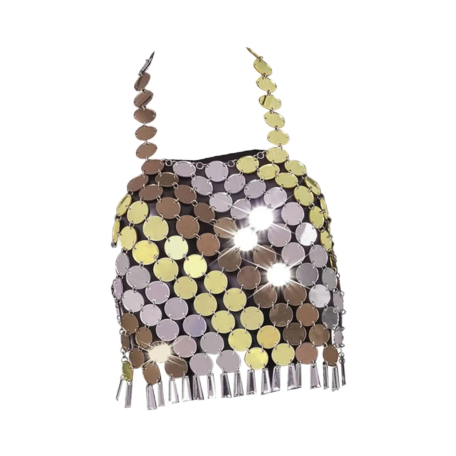 

Металлический бюстгальтер с блестками, богемная мода, украшение с открытой спиной, Пляжная бижутерия, короткий топ, цепочка для тела, для летнего пляжа