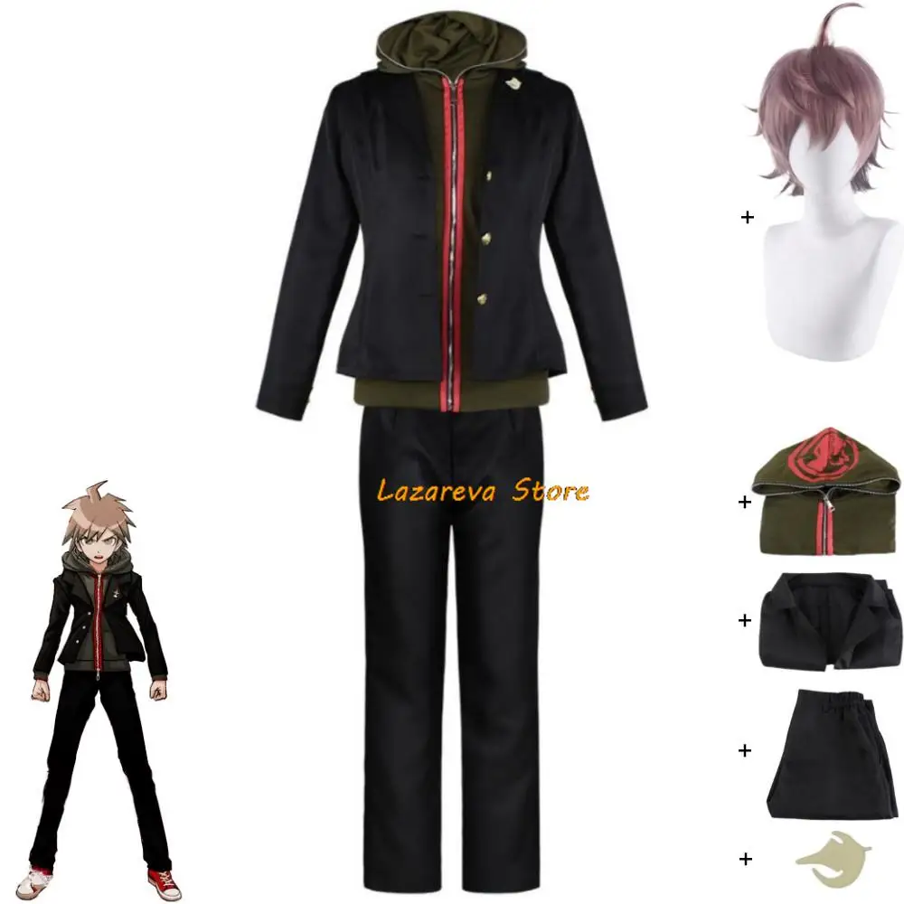 

Game Naegi Makoto Dangan Ronpa Danganronpa: Trigger Happy Havoc Cosplay Costume Wig Anime Hoodie Uniform Halloween Suit