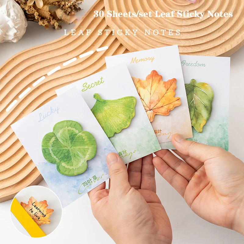 ANIA Ginkgo Lndus Self-Stick Notes 30 аркушів Lipkiy записываемый буклет съемный блок для