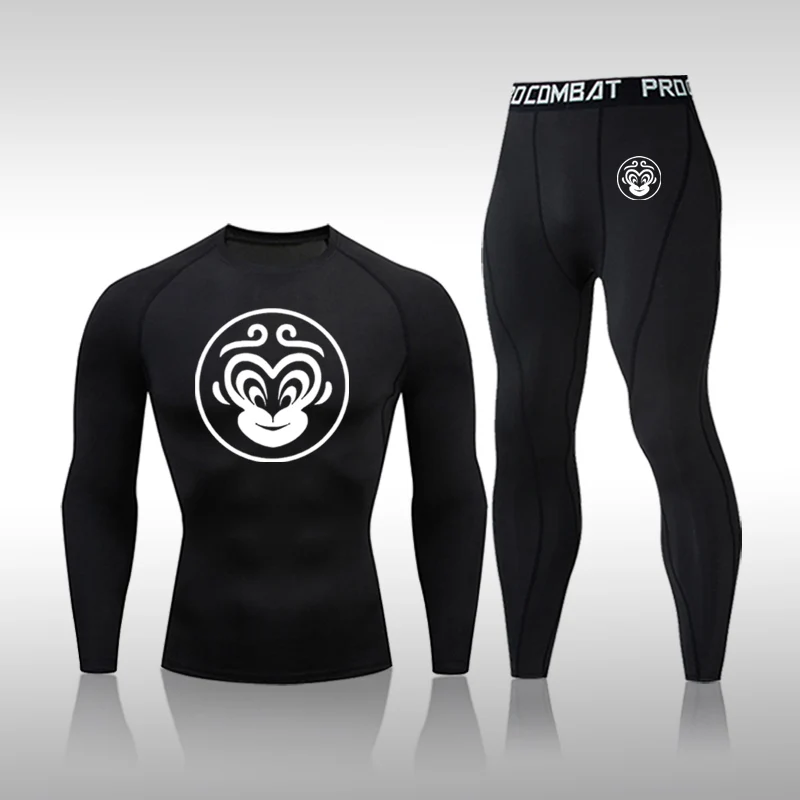 

Men's Running Sports Suit MMA Rashgard Male Quick Drying Sportswear Compression Clothing Fitness Training Kit Thermal Underwear