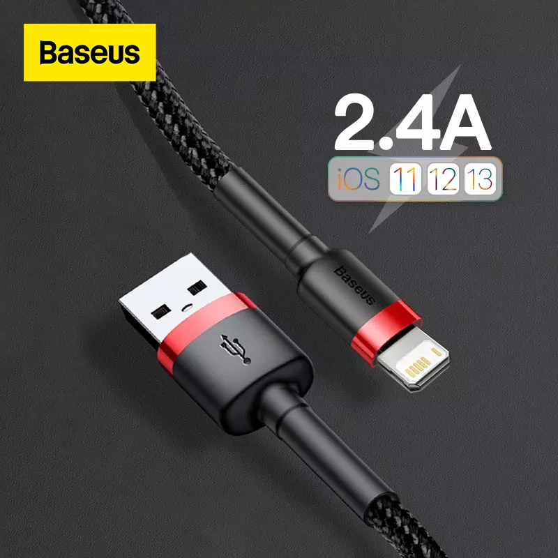 Baseus USB Cable for iPhone 12 11 Pro Max 8 X XR Fast Charge for iPhone Cable USB Data Sync Cable Phone Charger Cable Wire Cord