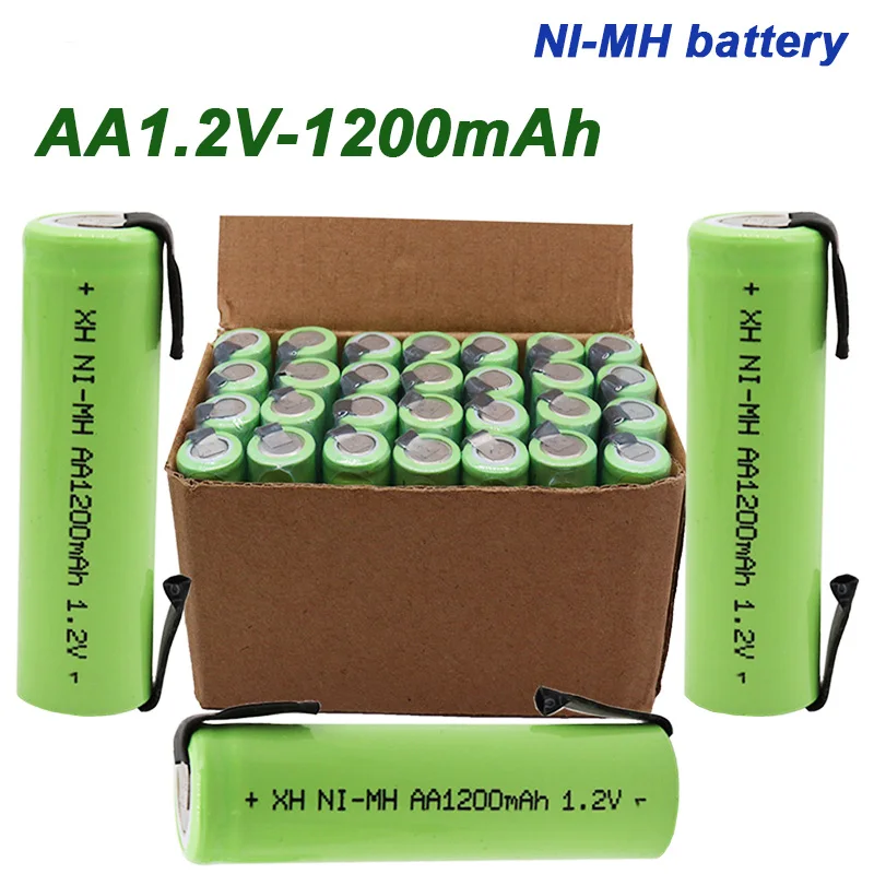

Никель-металлогидридная перезаряжаемая батарейка AA 1,2 мАч + «сделай сам» для электрической зубной щетки, бритвы, 1200 в