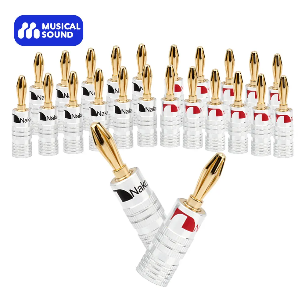 

Musical Sound Banana Plug 2/8/12/24Pcs 4MM Nakamichi Audio Speaker Screw Video Jack Speaker Plugs Amplifier Banana Connectors