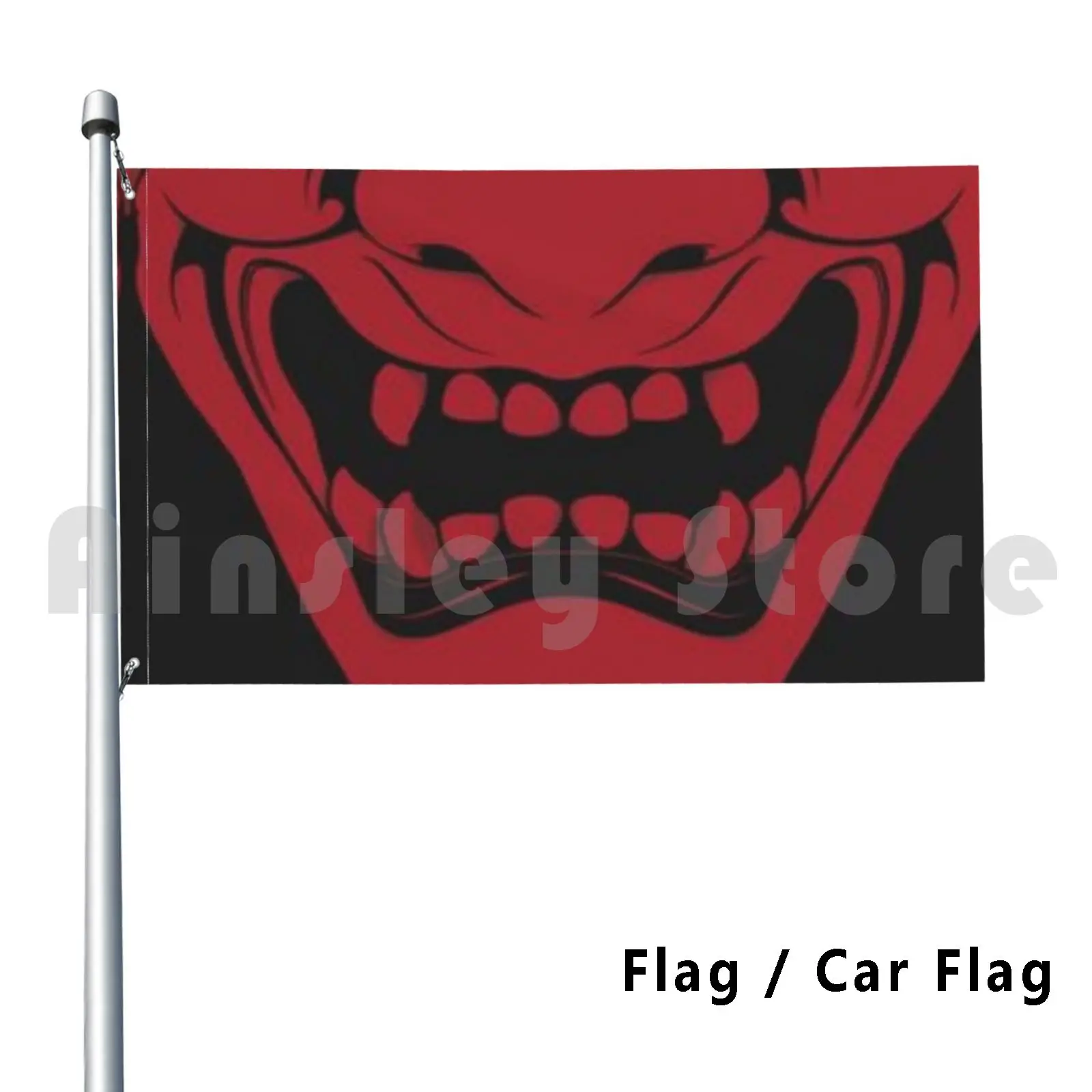 

Demon Mouth Flag Car Flag Printing Custom Anime Oni Devil Shonen Japan Fear Funny Cool Black Red