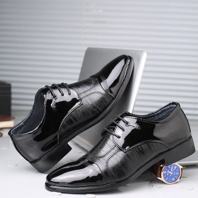 

Мужские туфли из спилка на резиновой плоской подошве, мужские деловые туфли для офиса, мужские классические деловые кожаные туфли, классиче...