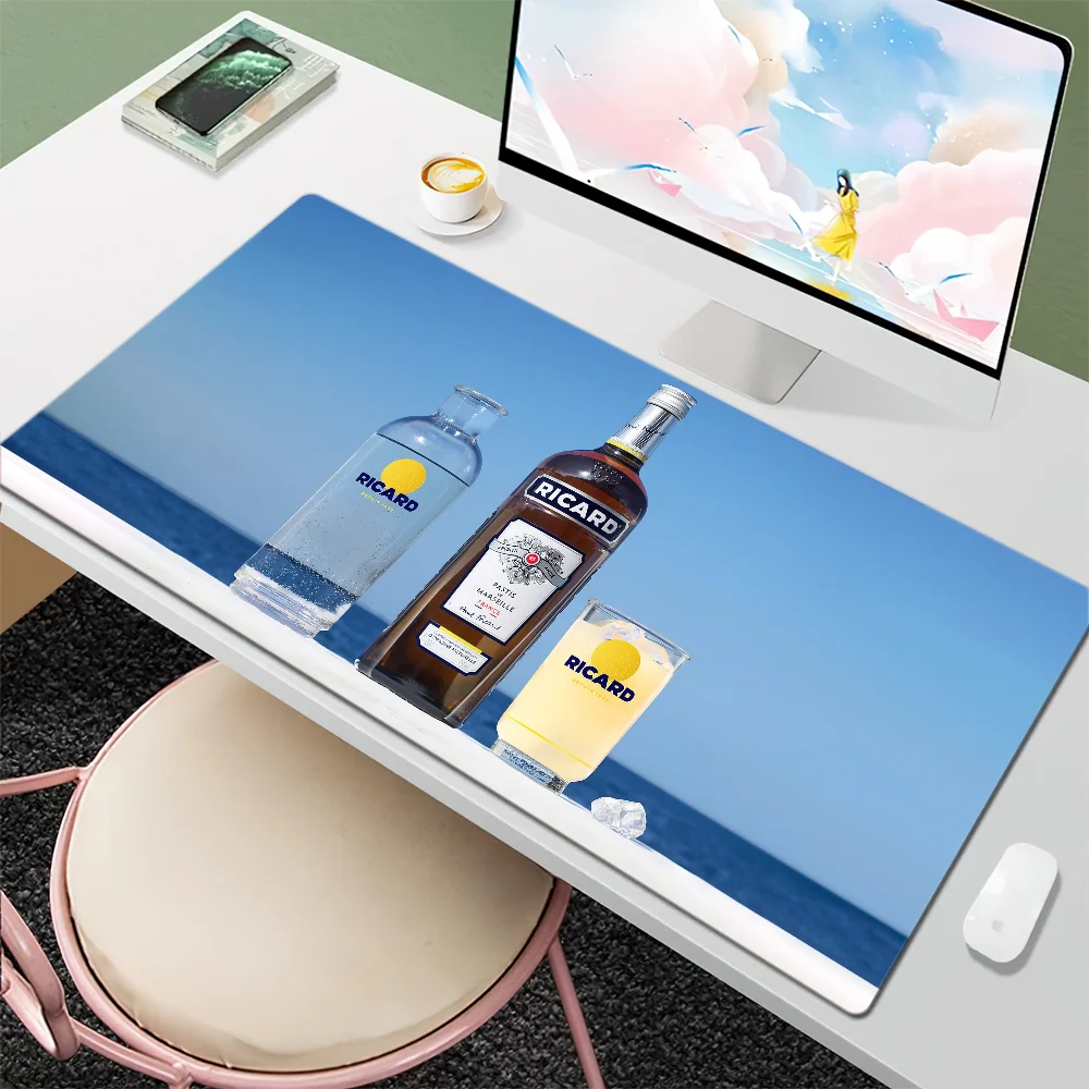 Фото R-Ricard Drink Желтый коврик для мыши Настольный коврик Большая нескользящая клавиатура с защитой от брызг Эргономичная офисная резиновая ПК Домашний заказ №5