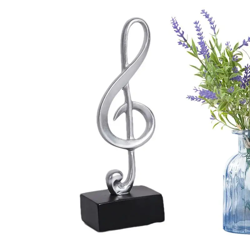

Music Note Ornament Resin Desktop Music Note Statue With Black Base Portable Note Sculpture For Home Ornament Novelty Collection
