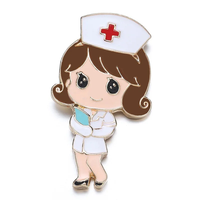 

Kawaii Nurse Badges Zinc Alloy Cartoon Nurse Brooches Nurse Uniform Decorative Pins Nurse Clothes/Bag Accessories