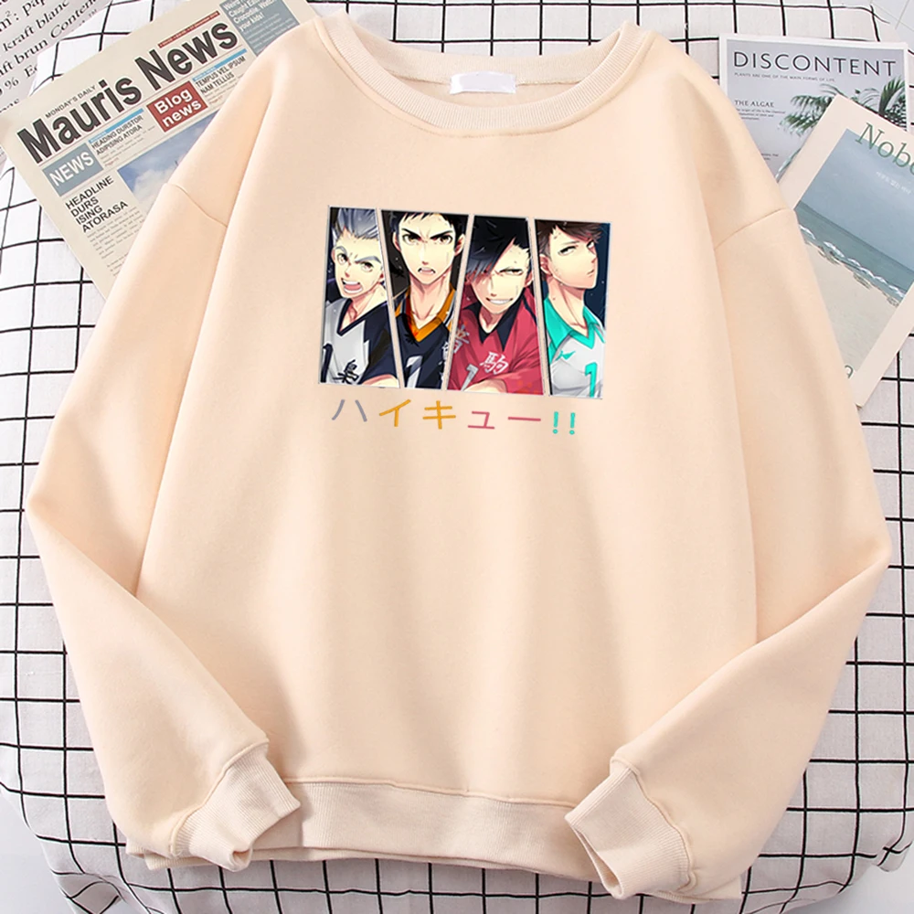 

Свитер с длинным рукавом Аниме Haikyuu Джерси с принтом четыре номера один Толстовка для мужчин женщин мужчин оверсайз с круглым вырезом японская Одежда Манга