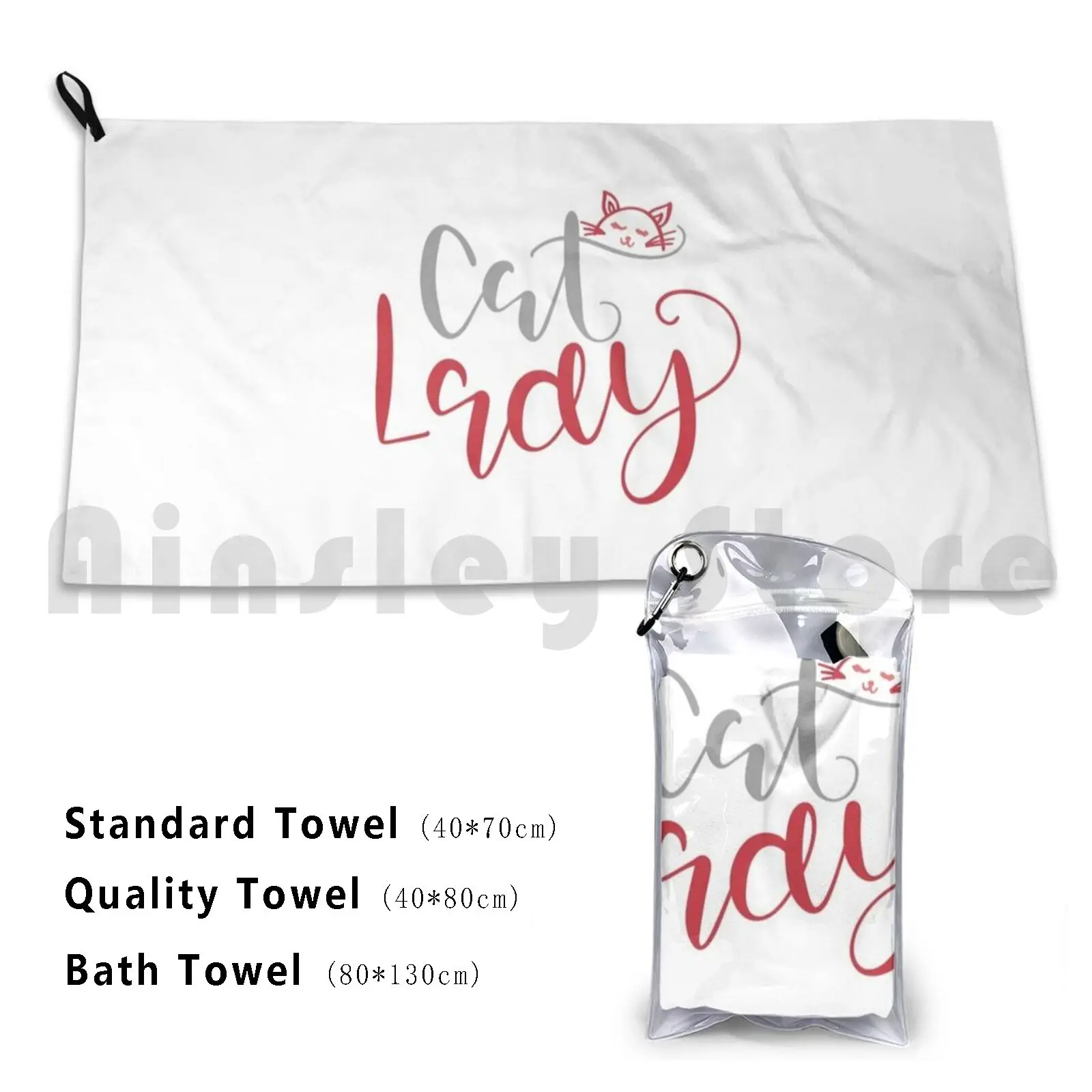 Фото Cat Lady-Femme À Chat Банное полотенце Пляжная подушка Chat Lady Womens Miss Chaton Chatte Animal Personnalisé Original №1