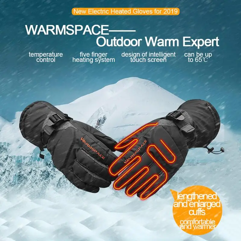

Heated Gloves For Winter Battery Powered Winter Thermal Motorcycle Heating Gloves Riding Waterproof Touch Screen Heated Gloves