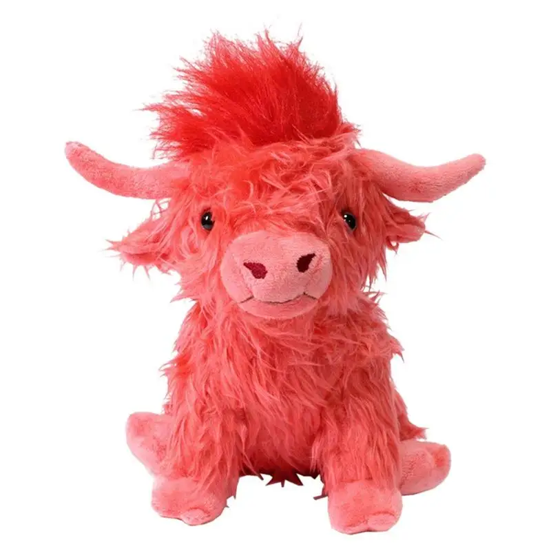 

25cm Cute Cartoon Character Highland Cow Plush Toy Soft And Comfortable Stuffed Plush Animal Yak Pillow Home Decor Toy For Kids