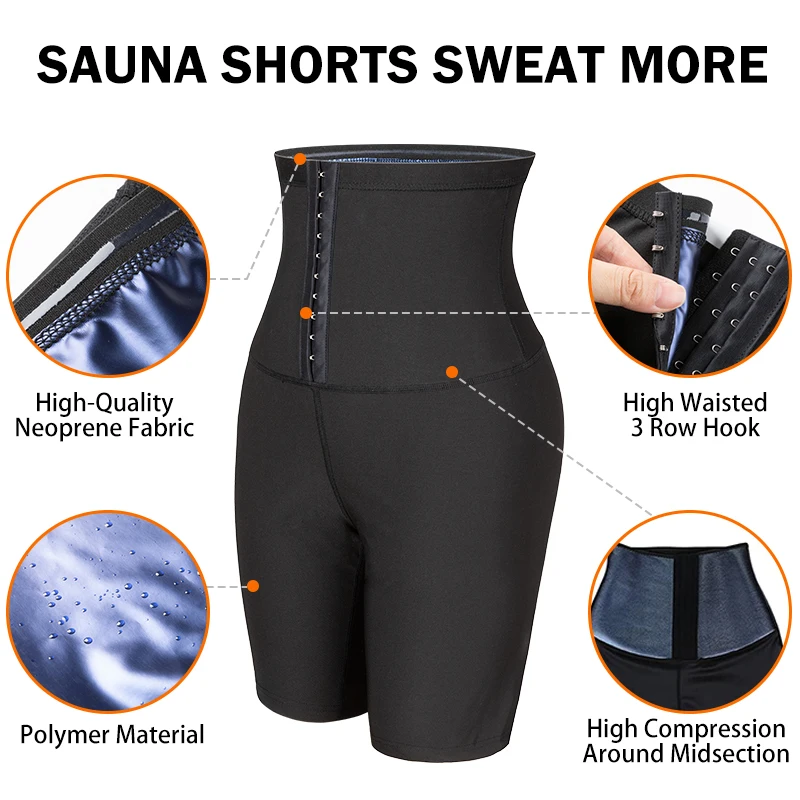 Sauna Suit Sweat Pants for Women Weight Loss Compression Shorts Slimming High Waist Trainer Leggings Body Shaper Panties