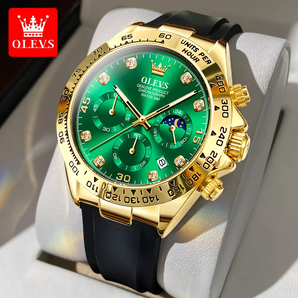 

OLEVS Luxury Men Watch Quartz 30m Waterproof Luminous Top Brand Tachymeter Watch for Men Date Chronograph Sport Wristwatch 2875