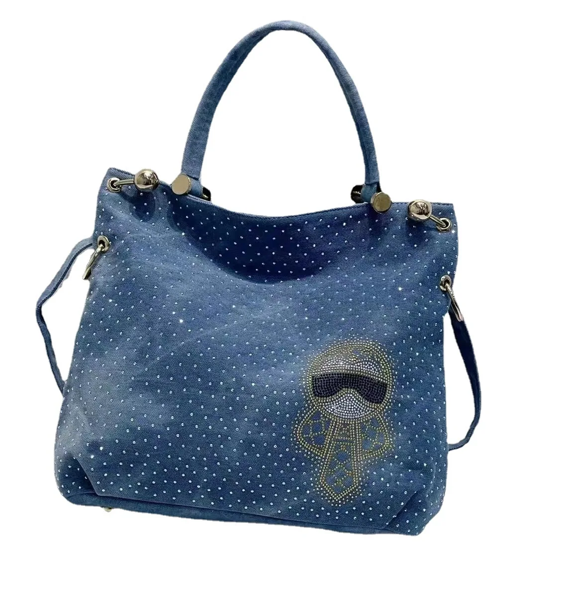 Washed Canvas Bag Embroidered Portable Woman Luxury Famous Designer Bag Retro Vintage Tote High Capacity Shoulder Bag Tote Bag