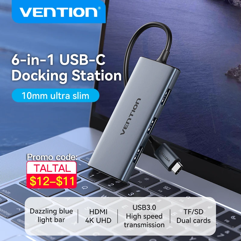 

Vention USB Type C HUB USB C to HDMI-compatible SD Reader PD 60W Charger USB 3.0 HUB For MacBook Pro Dock Station Splitter