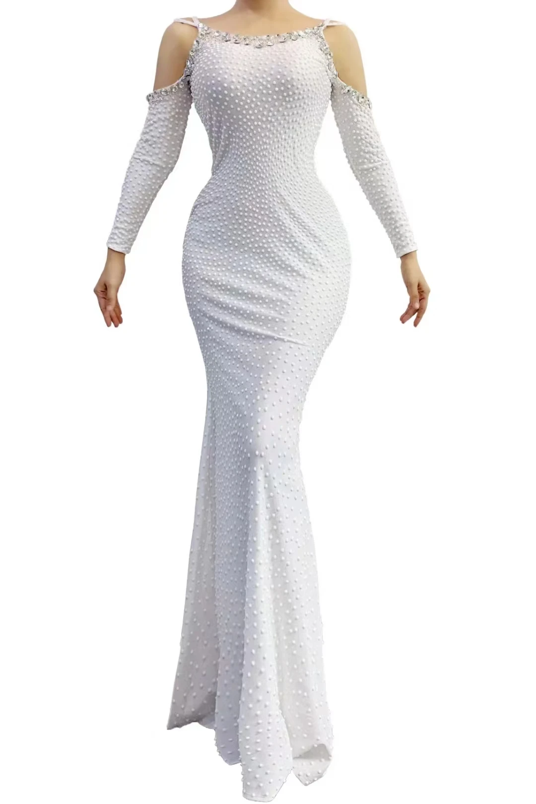 

Женское облегающее платье с открытыми плечами, элегантное белое платье с длинным рукавом, красное Клубное платье знаменитости CarpetShow, вечерняя одежда, A438