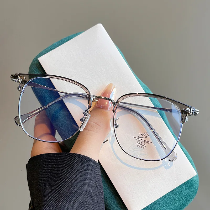 Новые модные оправы для очков полуоправа с блокировкой синего света оправа