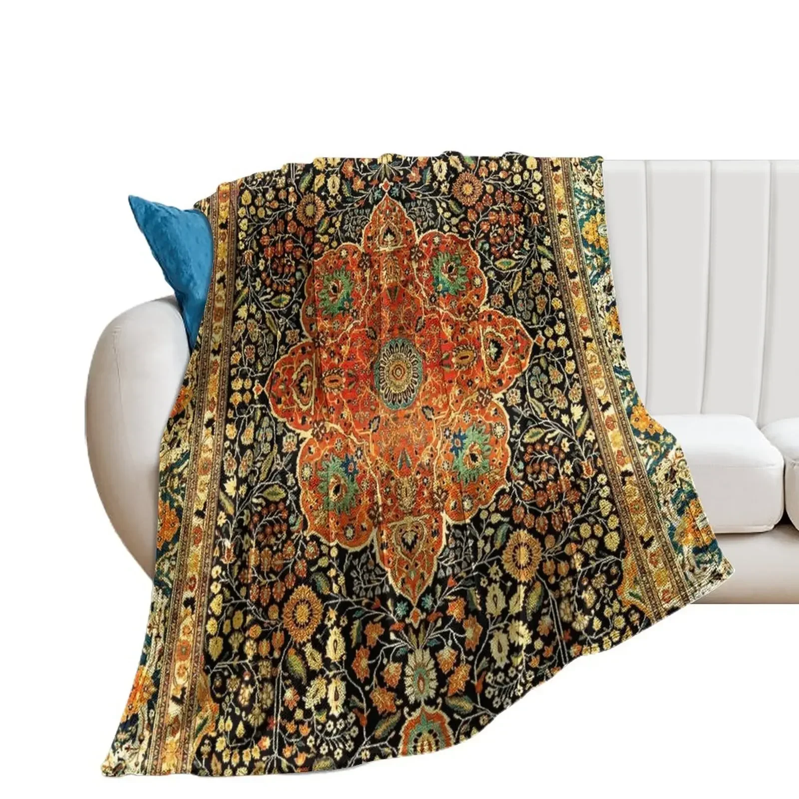 Антикварный персидский ковёр Кашанский плед