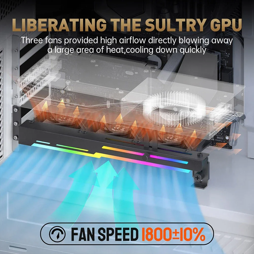 Охладитель графической карты 2 в 1 1800 об/мин 5 В 3 контакта