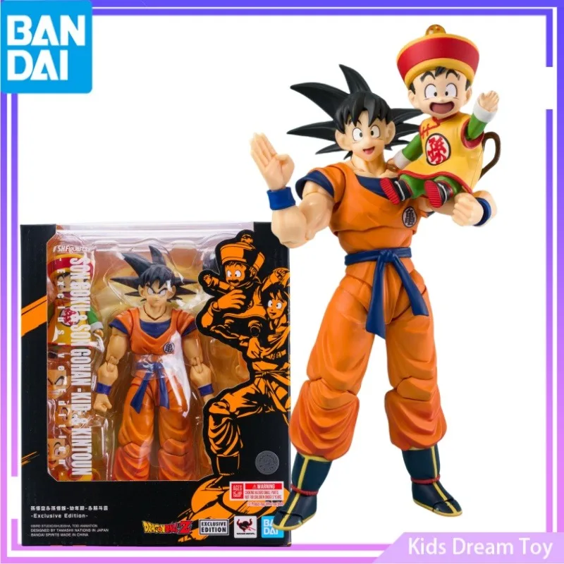 Bandai в наличии Original S.H. Фигуртс SDCC Сон Гоку и сон гохань-Малыш кинтун-Эксклюзивное