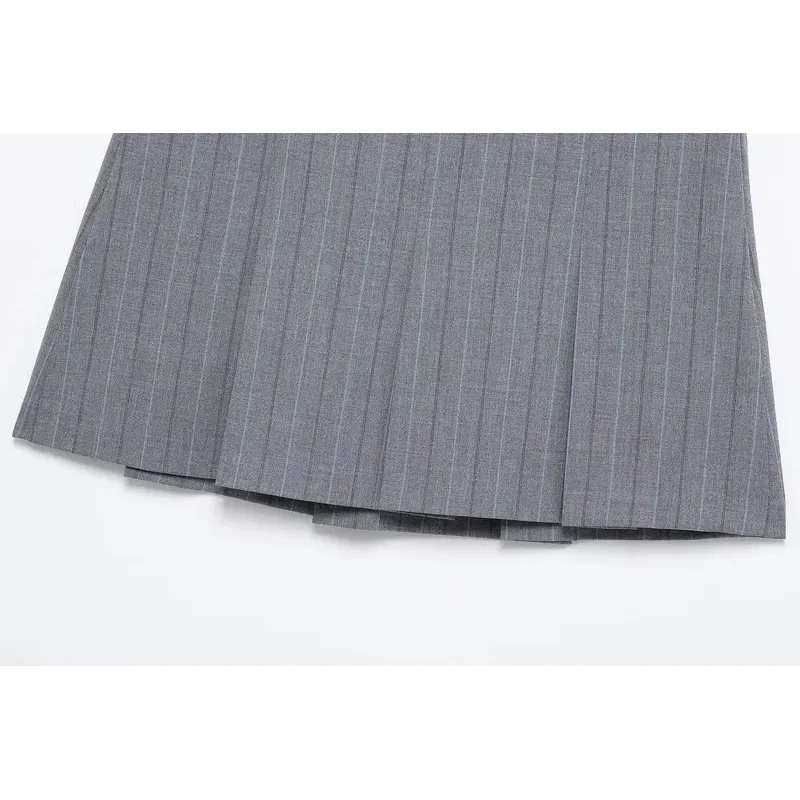 Новинка весны 202 женская мини-юбка из поплина в полоску с круглым вырезом и