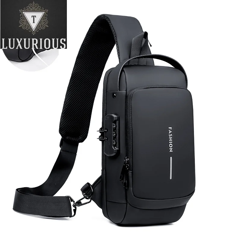 

Мужской рюкзак-слинг через плечо, нагрудная сумка с защитой от кражи, для путешествий, езды на мотоцикле, водонепроницаемые мужские мессенджеры из ткани «Оксфорд»