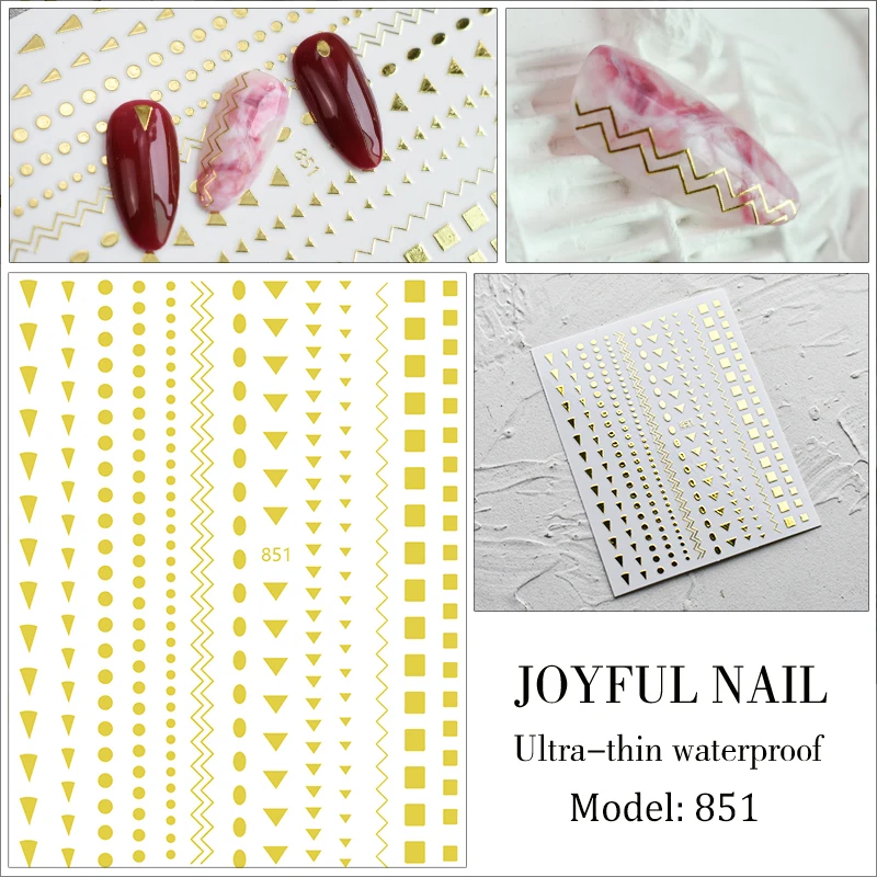 

1PCS Simple Gold Love Lines 3D Nail Stickers Nail Art Decoration Color Flame Letters Stickers Nail Art Supplies Nail Parts