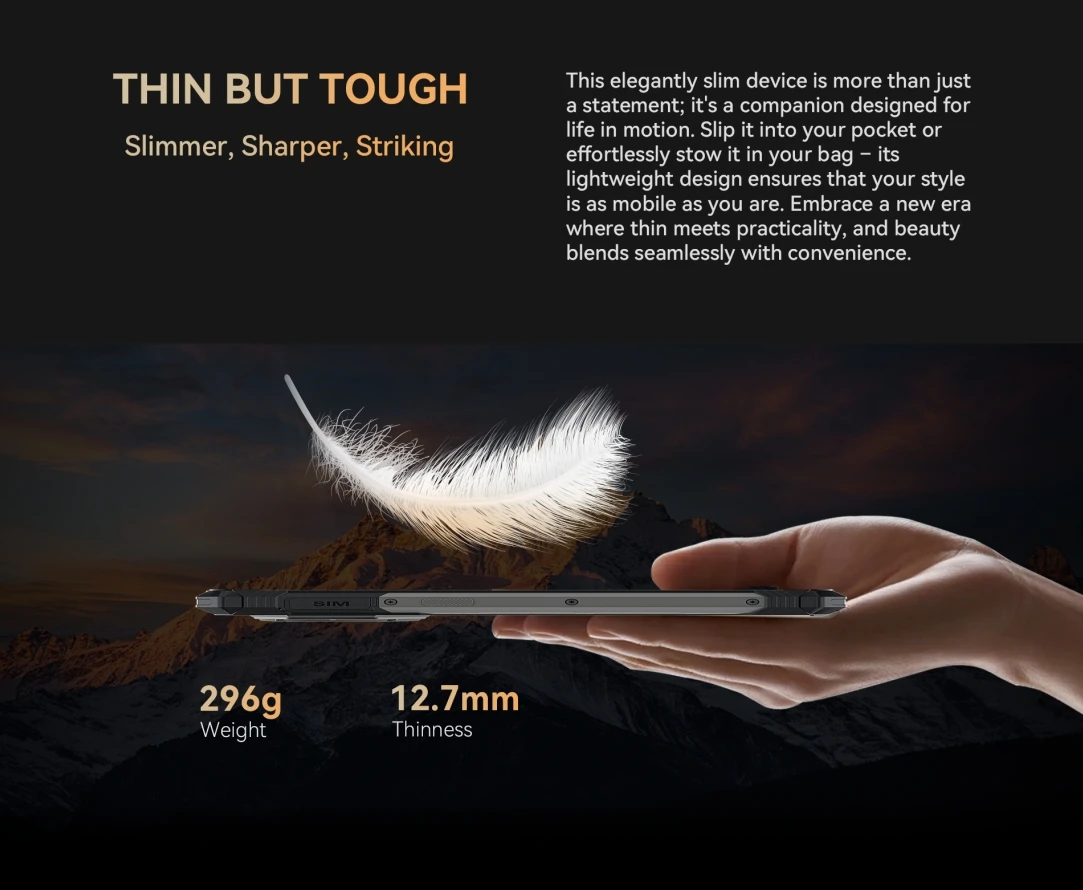 Смартфон Cubot Kingkong Ax Helio G99120Hz 2025 дюйма ультратонкий с тройной защитой 12 ГБ памяти 6