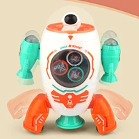 cartoon flashing light sound music rocket toy childrens electric rocket toy 2022 new kids birthday gifts educational toys