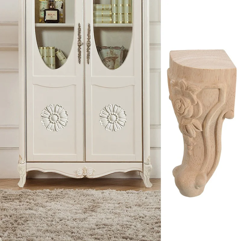 

2 шт., деревянные резные ножки для шкафа