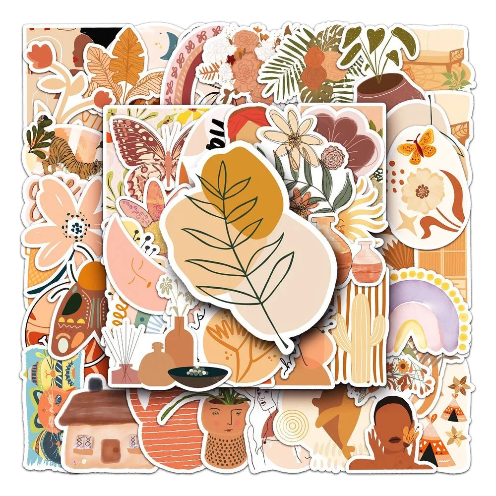 

50/100Pcs French Art Pop Style Bohemia Graffiti Stickers Aesthetic Decal Scrapbook Phone Laptop Diary Cute Sticker Kid Toy