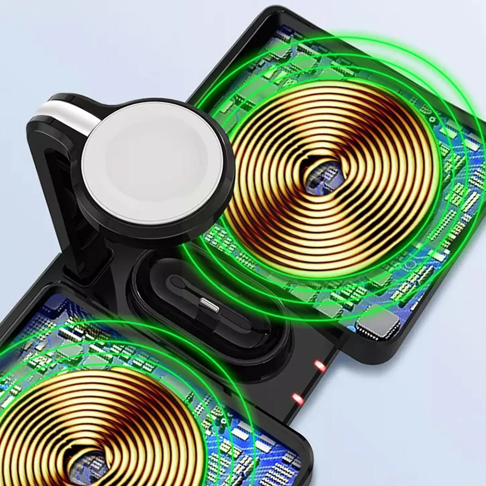 

Беспроводная зарядная станция 4 в 1, Индукционная подставка для зарядного устройства для IPhone 12, 11, X MAX, для Airpods, док-станция для Apple watch H1R9