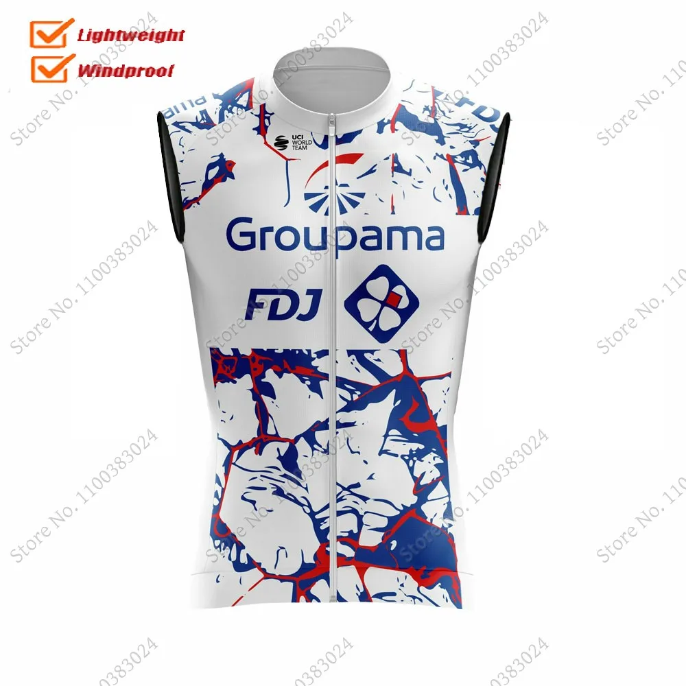 

Cycling Vest France FDJ Team 2022 Wind Vest Windproof Lightweight Race Road Cycling Jersey Sleeveless Gilet MTB Maillot Ropa