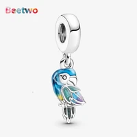 sliver color jungle paradise parrot dangle charm fit original pandora braceletbangle charms pendant berloque jewelry