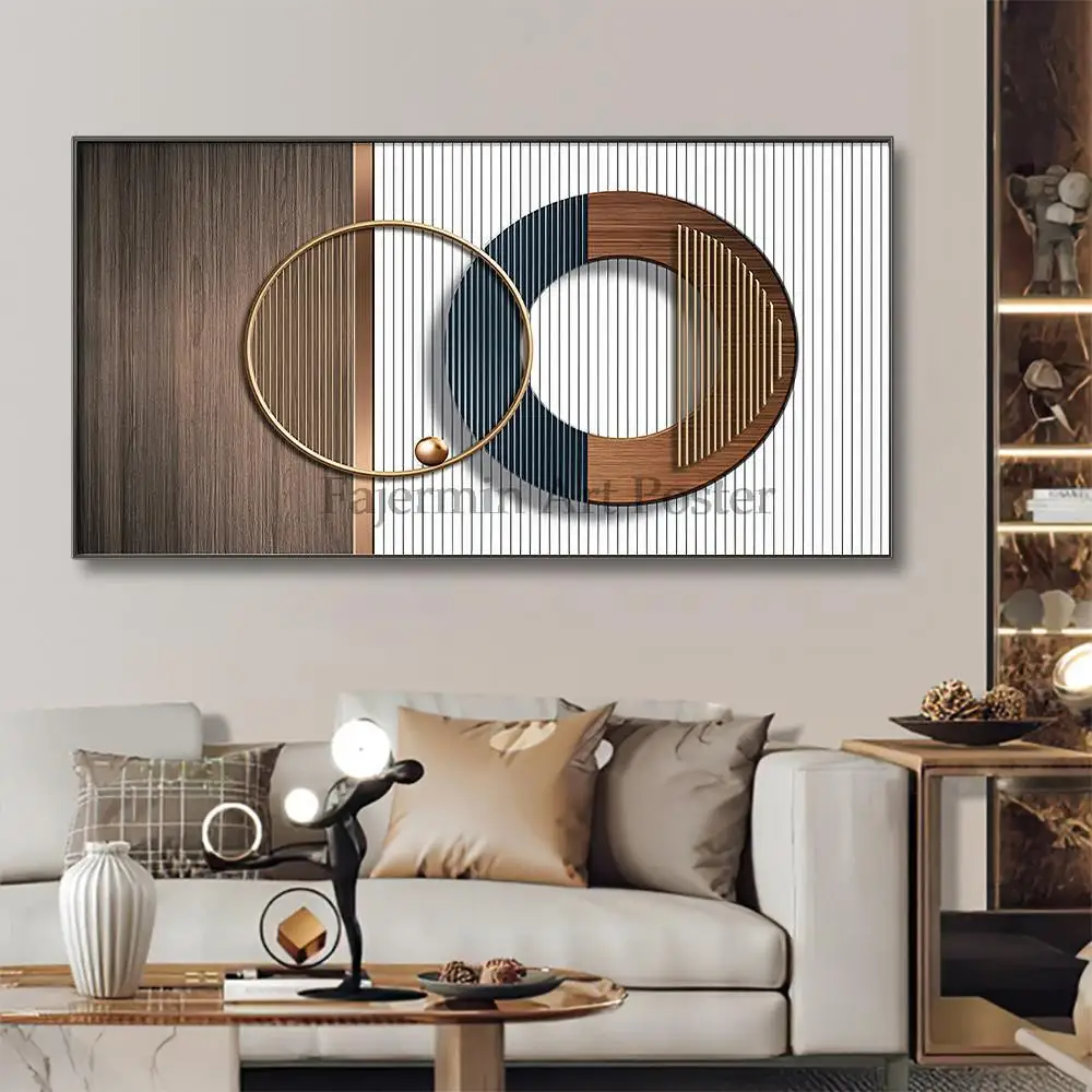 Абстрактная Геометрическая Картина на холсте в скандинавском стиле для