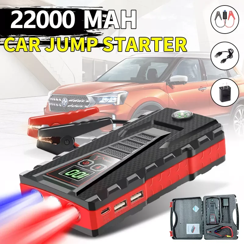 

Jump Starter Power Bank 99800mAh/22000mAh 600A Car Battery Booster Charger Starting Device Auto Emergency Start-up Lighting