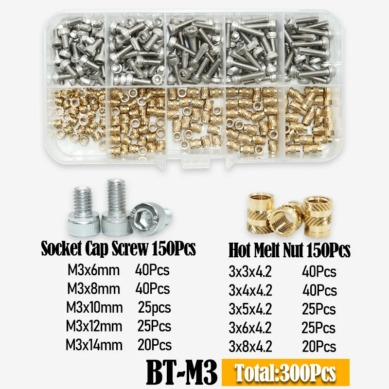 Набор винтов M2 M2.5 M3 M4 с шестигранной головкой из нержавеющей стали и 304