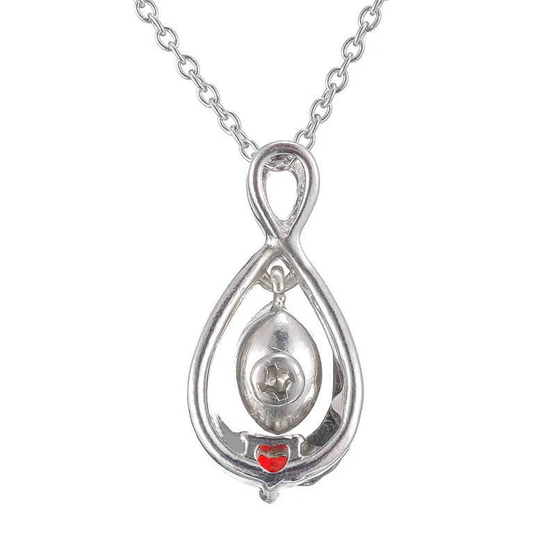 

Red Heart Crystal Wate Droplets Memorial Urns Necklace Human/ Pet Ash Casket Cremation Pendant Jewelry Can Open