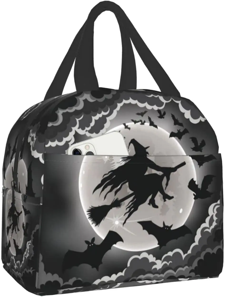 

Lunch Bag Halloween Witch Insulated Lunch Bag For Women/Men, Leakproof Reusable Cooler Lunch Bag