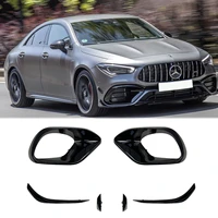 abs front bumper grill air vent cover kits glossy black for mercedes benz w118 cla45 amg 2020 2021 car accessories black