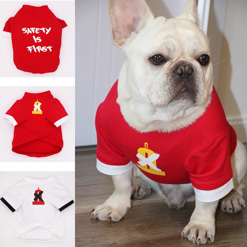 Модная одежда для собак красная белая домашних питомцев пальто маленьких и
