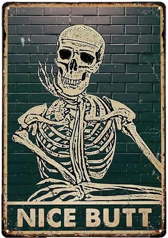 Lcpct Череп Декор Tn Sgn Хэллоуин Скелет Nce Butt Metl Sgns Bthroom Ретро Frmhouse Домашняя Туалет Tolet